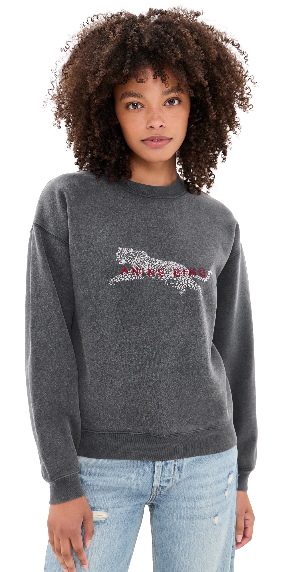 Spencer Leopard Sweatshirt Washed Black