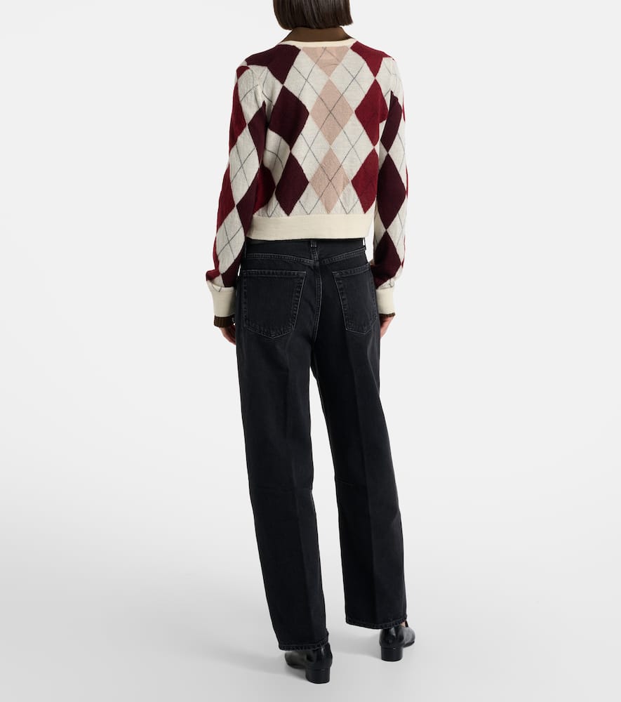 Miro cropped high-rise barrel-leg jeans