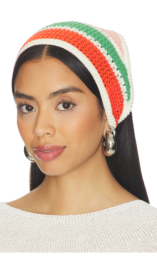 Callahan Perla Crochet Headscarf in Red,Green