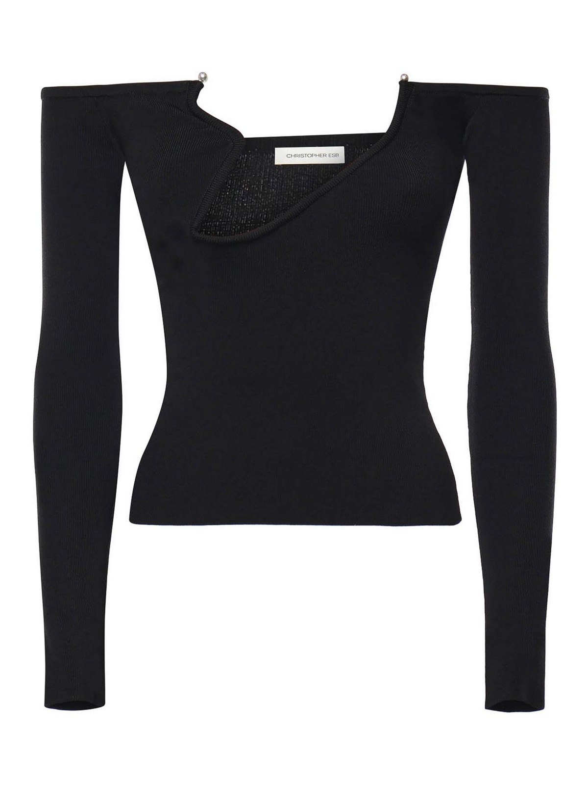 Top Black Viscose Nylon - Women