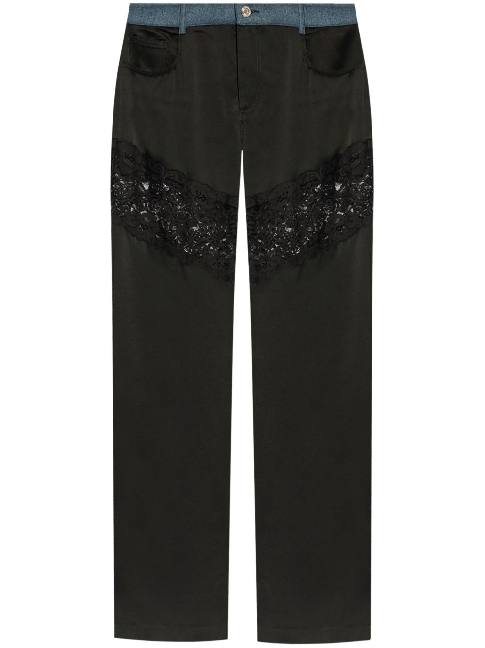 Panelled straight trousers - Black