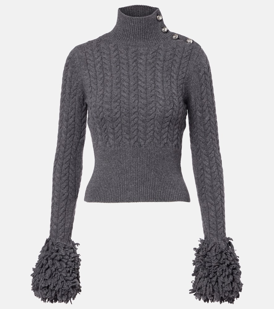 Cable-knit wool and cashmere sweater