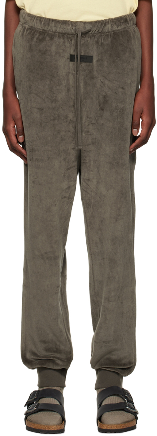 Gray drawstring jogger trousers