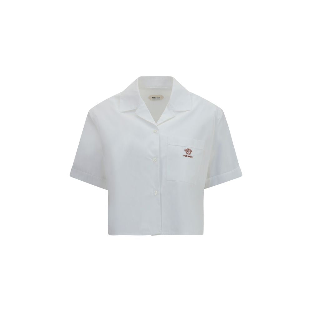 Cotton Poplin Cropped Shirt — White