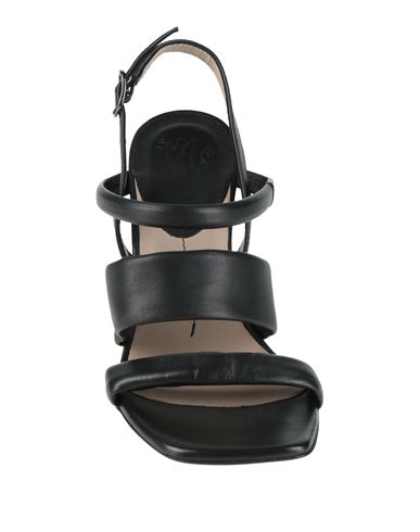 Woman Sandals Black Size 4 Leather
