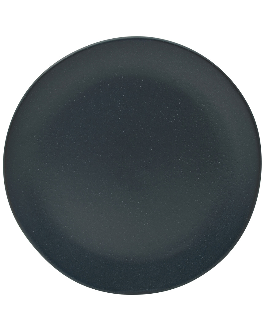 Set Of Six Ripple Black Bread & Butter Plates