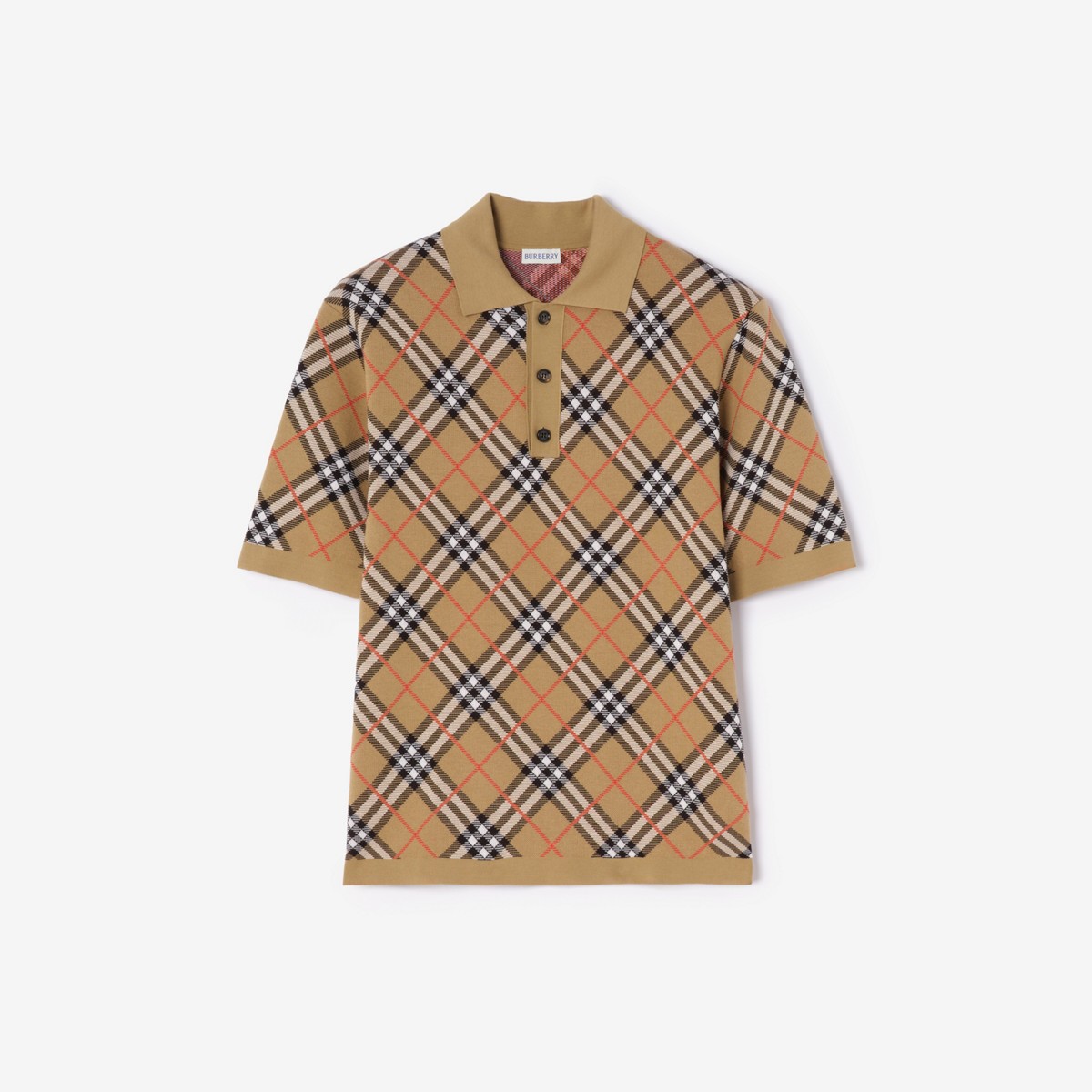 Check Cotton Blend Polo Shirt