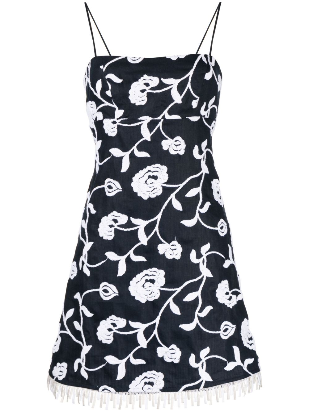 Balerina floral-embroidered minidress - Blue