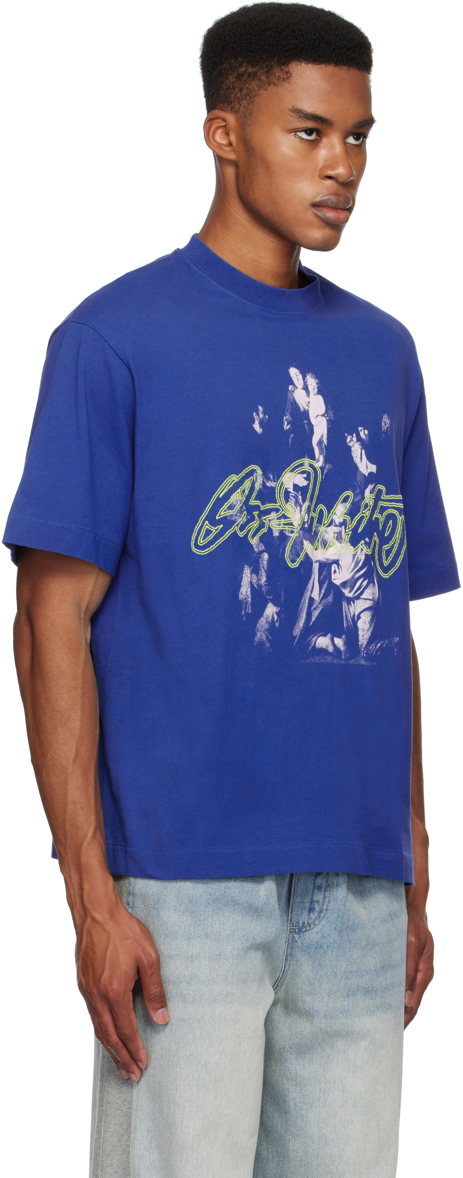 Off-White Blue Script Mary Skate T-shirt