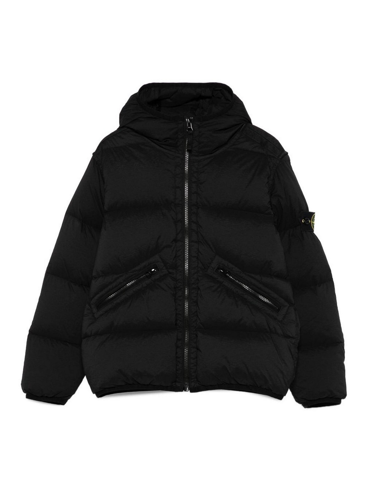 Quilted Down Jacket With Logo