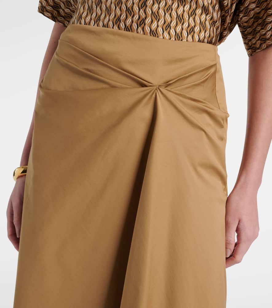 Paggi cotton-blend satin midi skirt