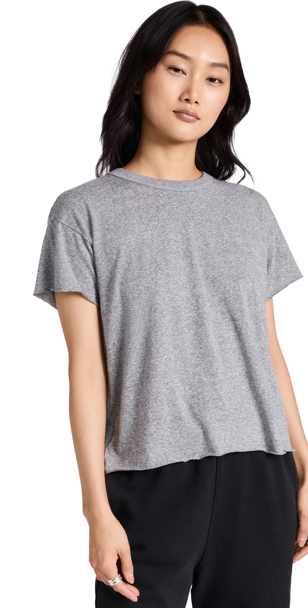 The Crop Tee Heather Grey