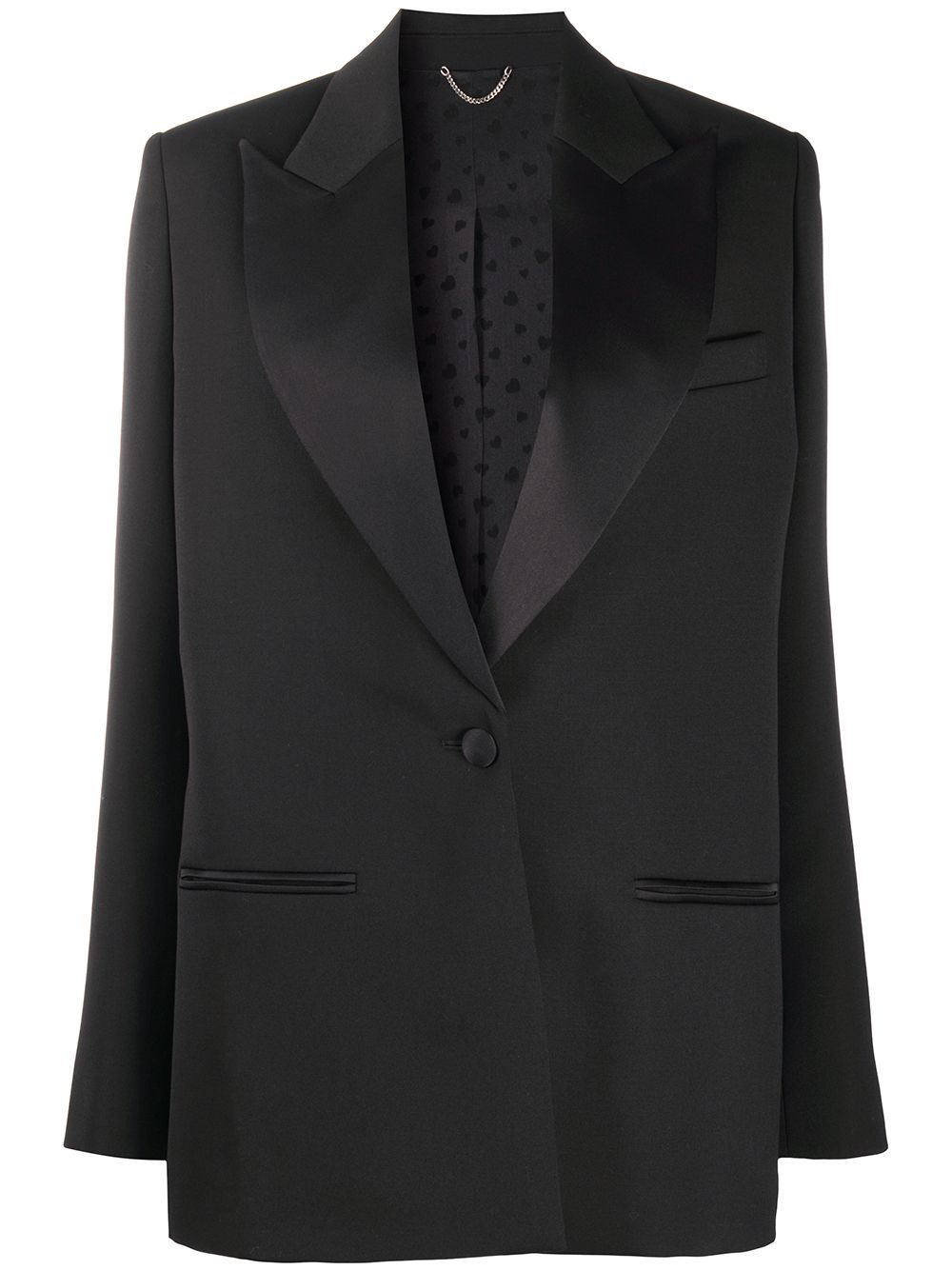 Satin lapel blazer - Black