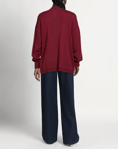 Gold Woman Cardigan Burgundy Size XL Merino Wool