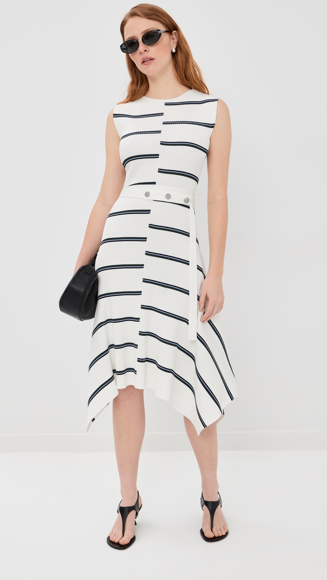 Artemis Rib Knit Dress White Multi