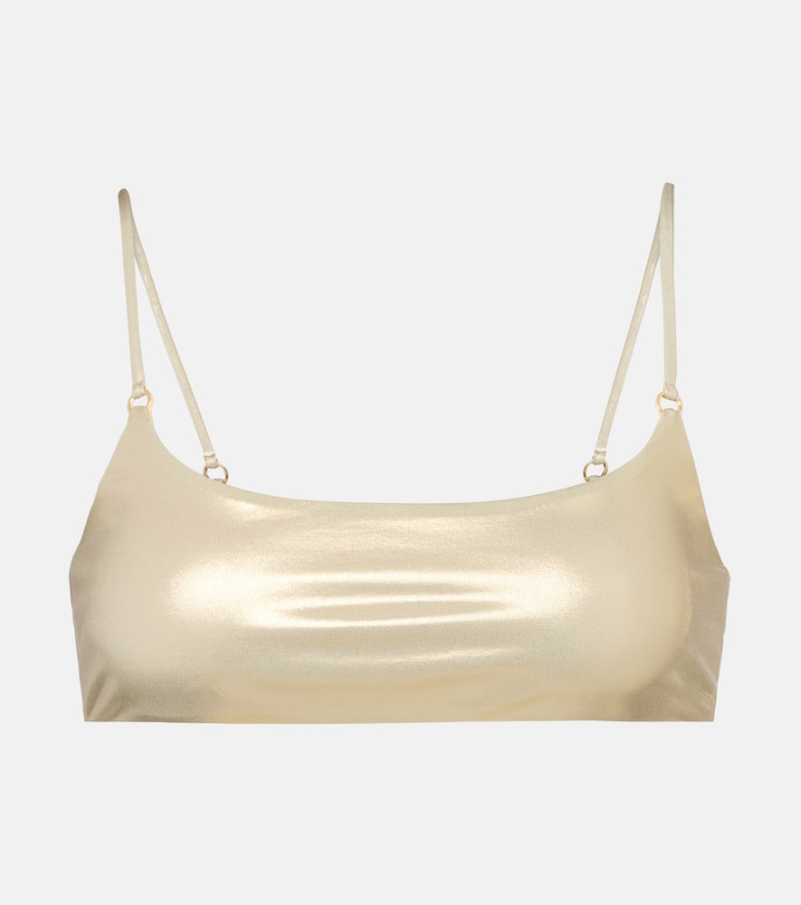 Hinge metallic bikini top