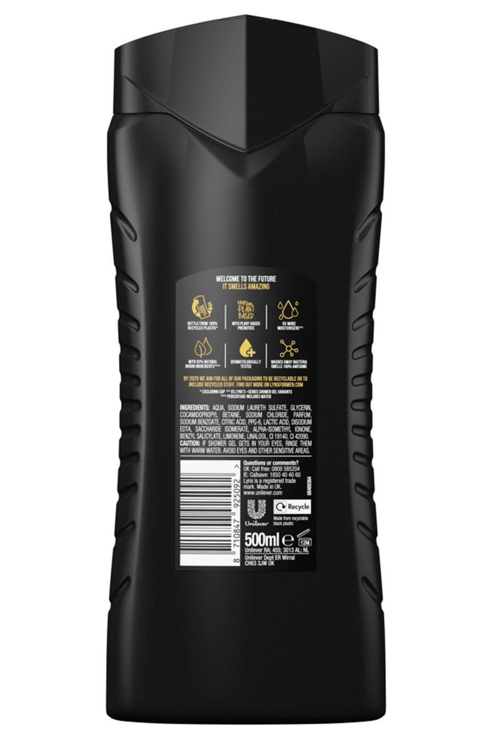 Lynx Men's Black Shower Gel 500ml, 6 Pack & 72H Fresh Antiperspirant 250
