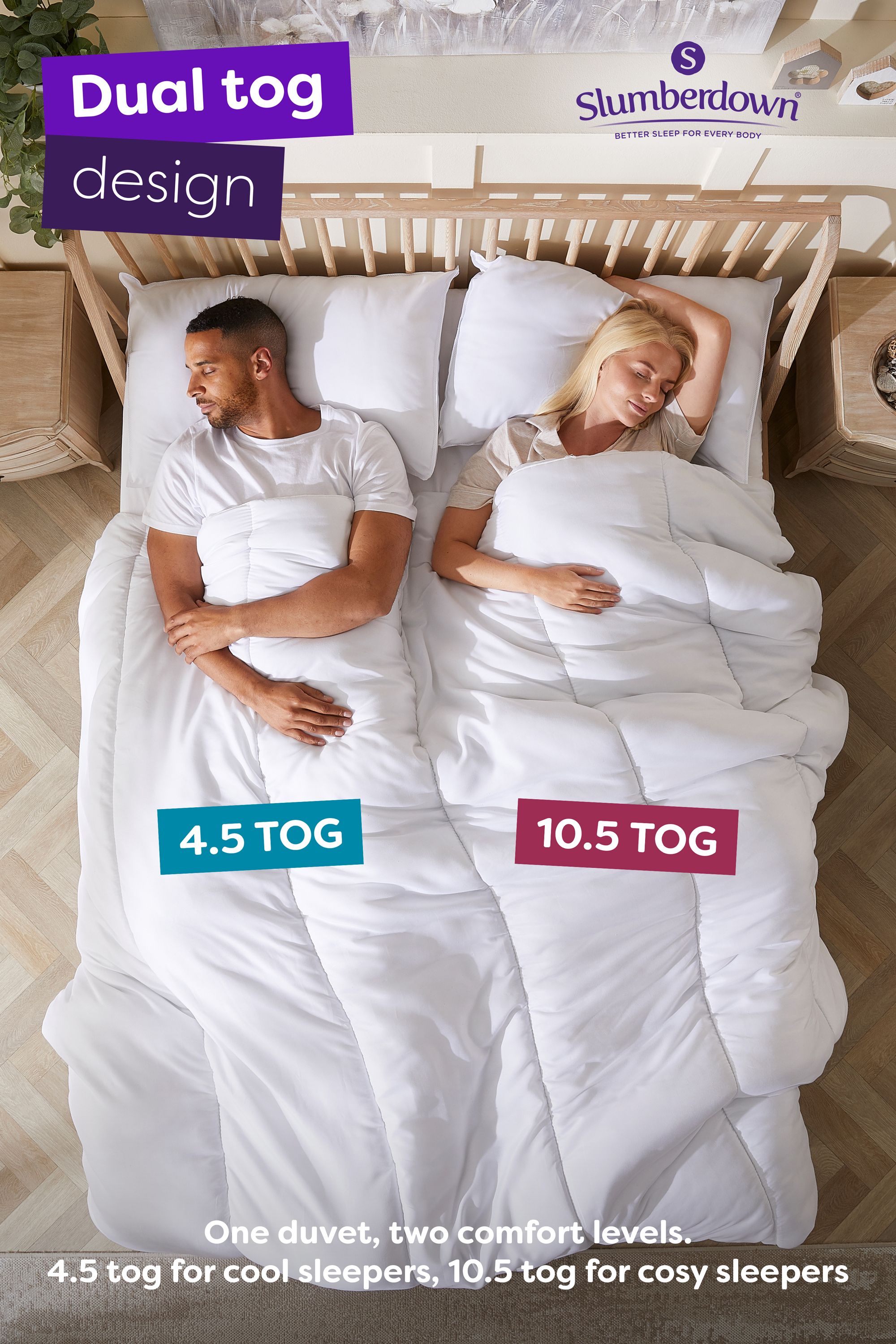 Made For You Two Duvet 4.5/10.5 Tog All Year Round Duvet