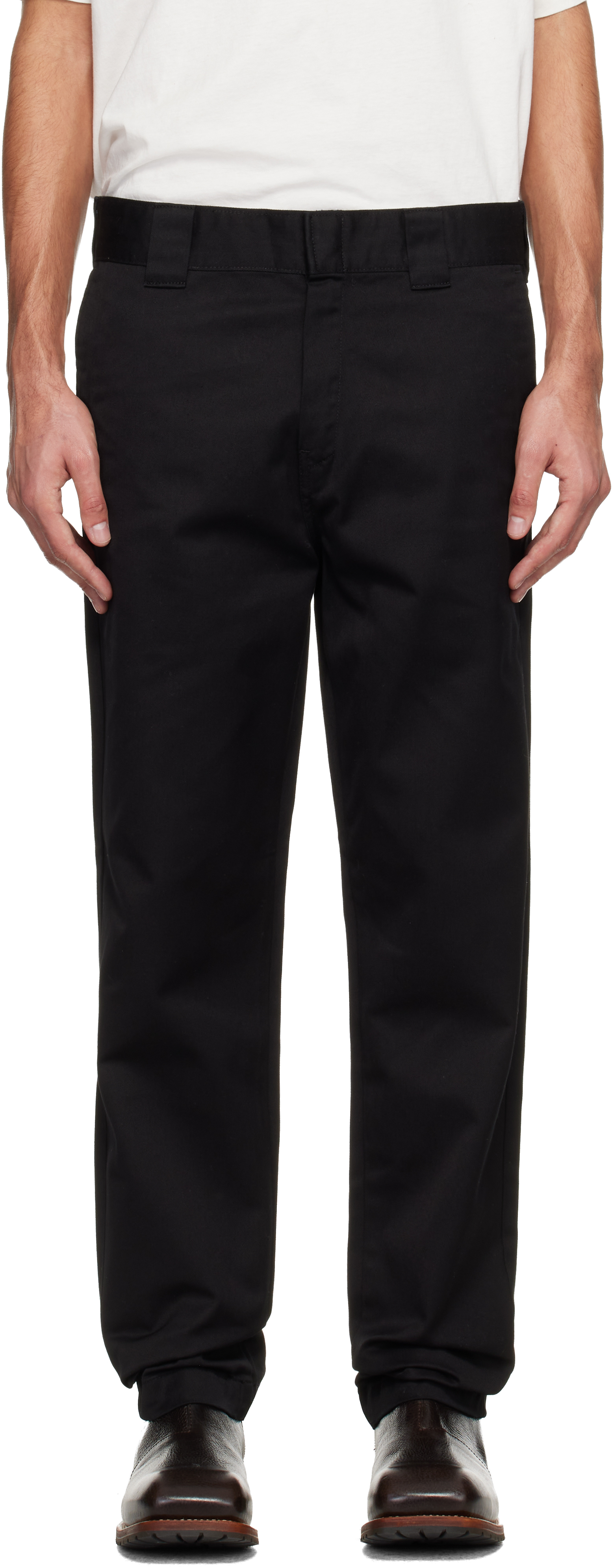 Black Rinsed Tapered Master Trousers