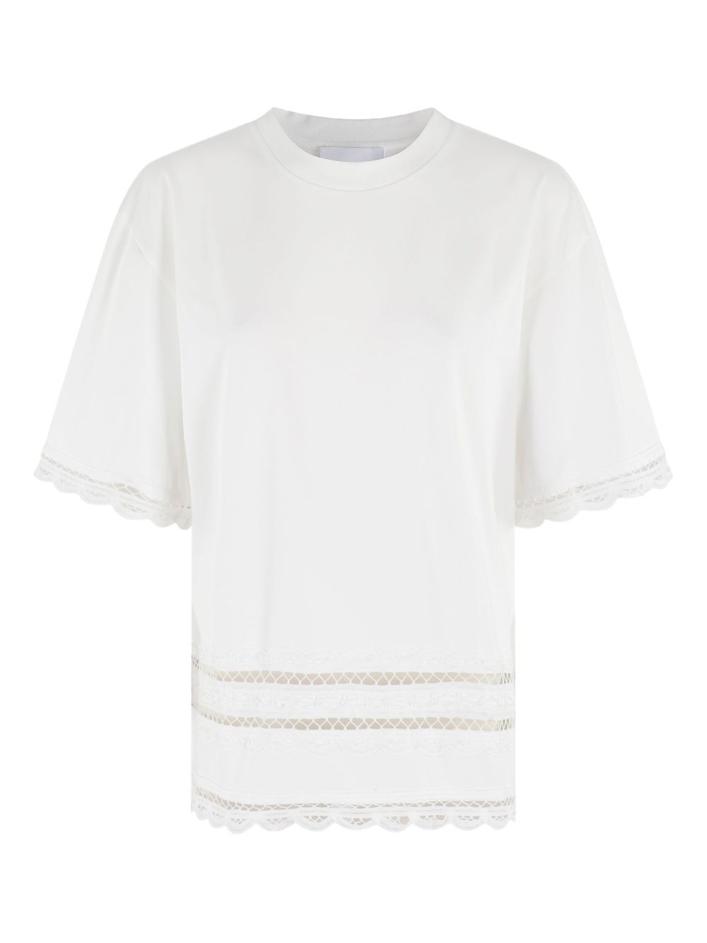 Lace-detailing T-shirt - White