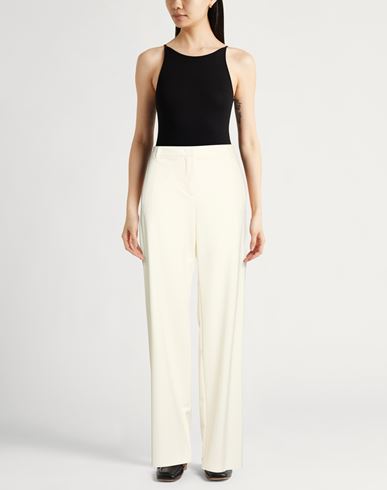 Woman Pants Cream Size 6 Polyester, Virgin Wool, Elastane