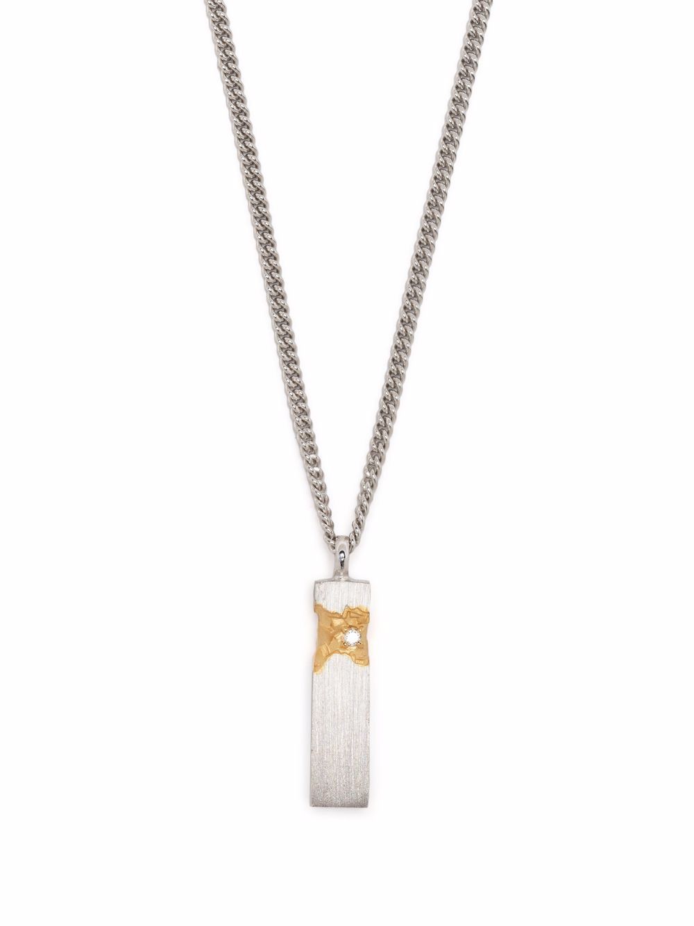 Mined cube diamond pendant necklace - Silver