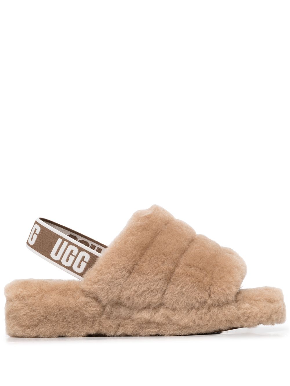 Fluff Yeah slingback slippers - Brown