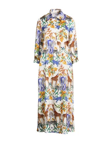 Woman Midi dress White Size 8 Silk, Elastane