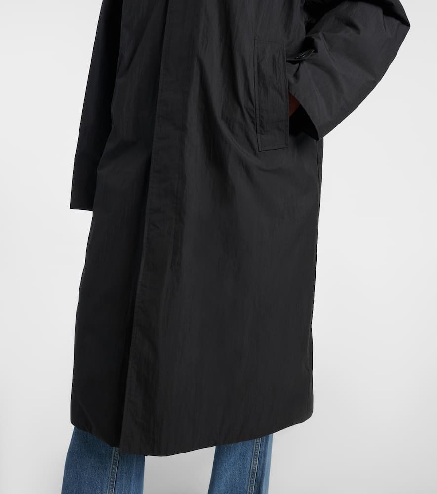Hooded cotton-blend coat