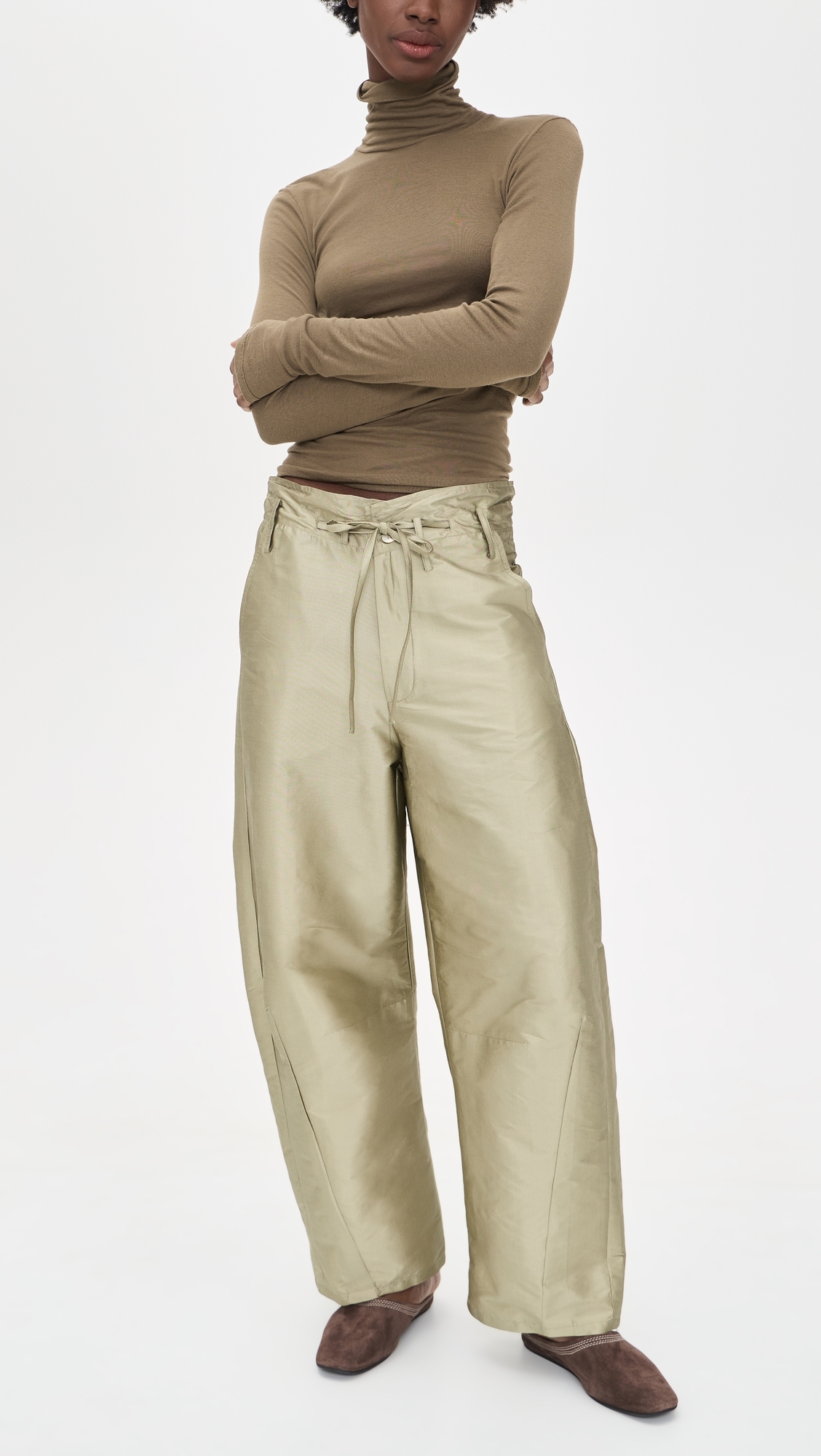 Techno Taffeta Barrel Pants Sage