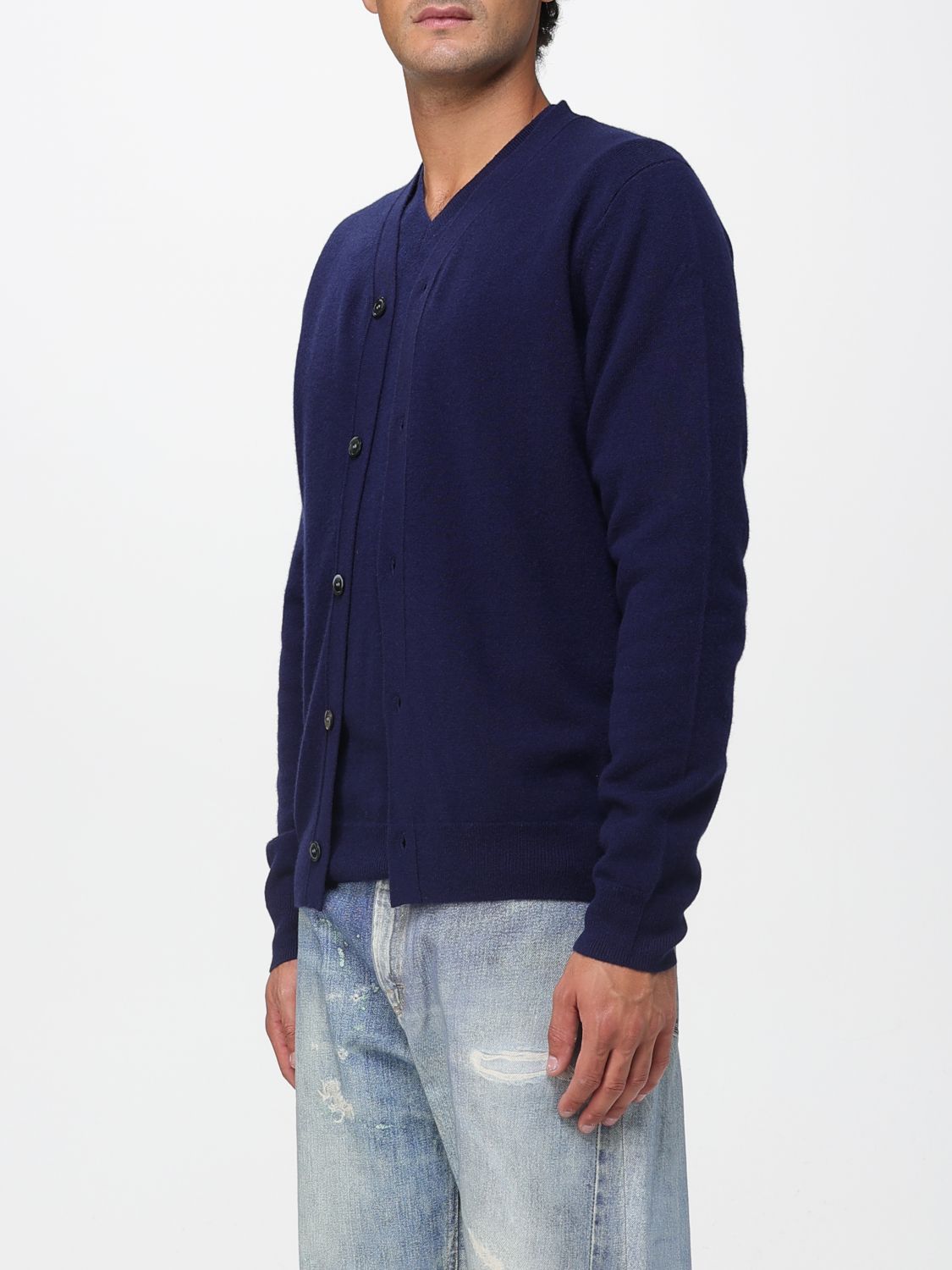 V-neck wool cardigan - Black