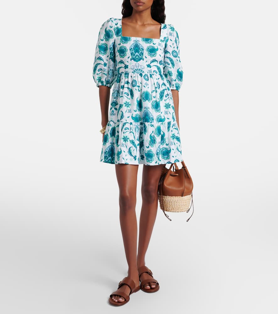 Kos paisley linen minidress