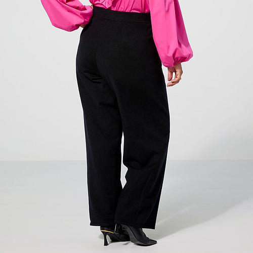 Kaphill Collection x Sweater Knit Wide Leg Pant - Black
