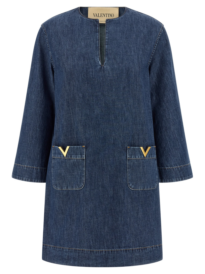 Blue VGold Dress