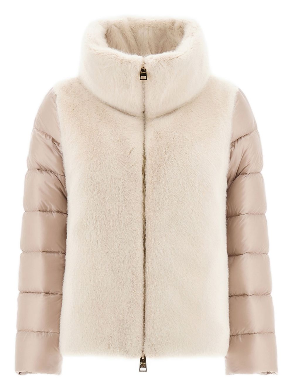 Quilted Wool & Down Down Jacket — Cream
