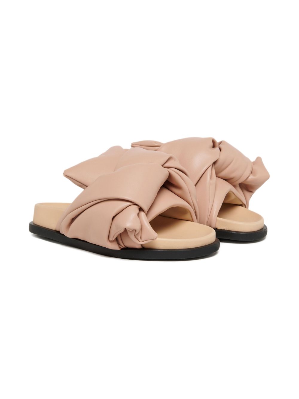 Nº21 Kids leather slides - Neutrals