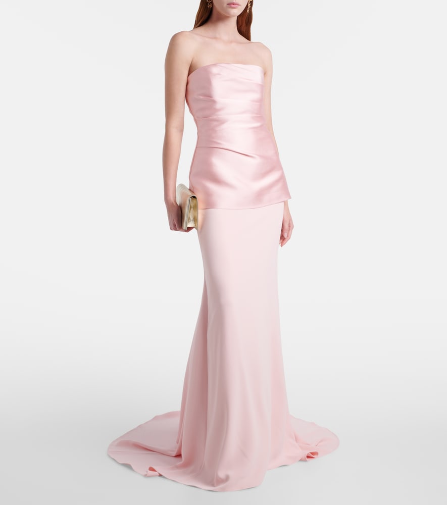 Alia strapless satin gown