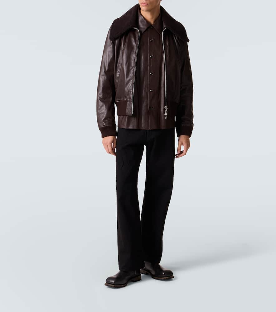 Pharos leather bomber jacket