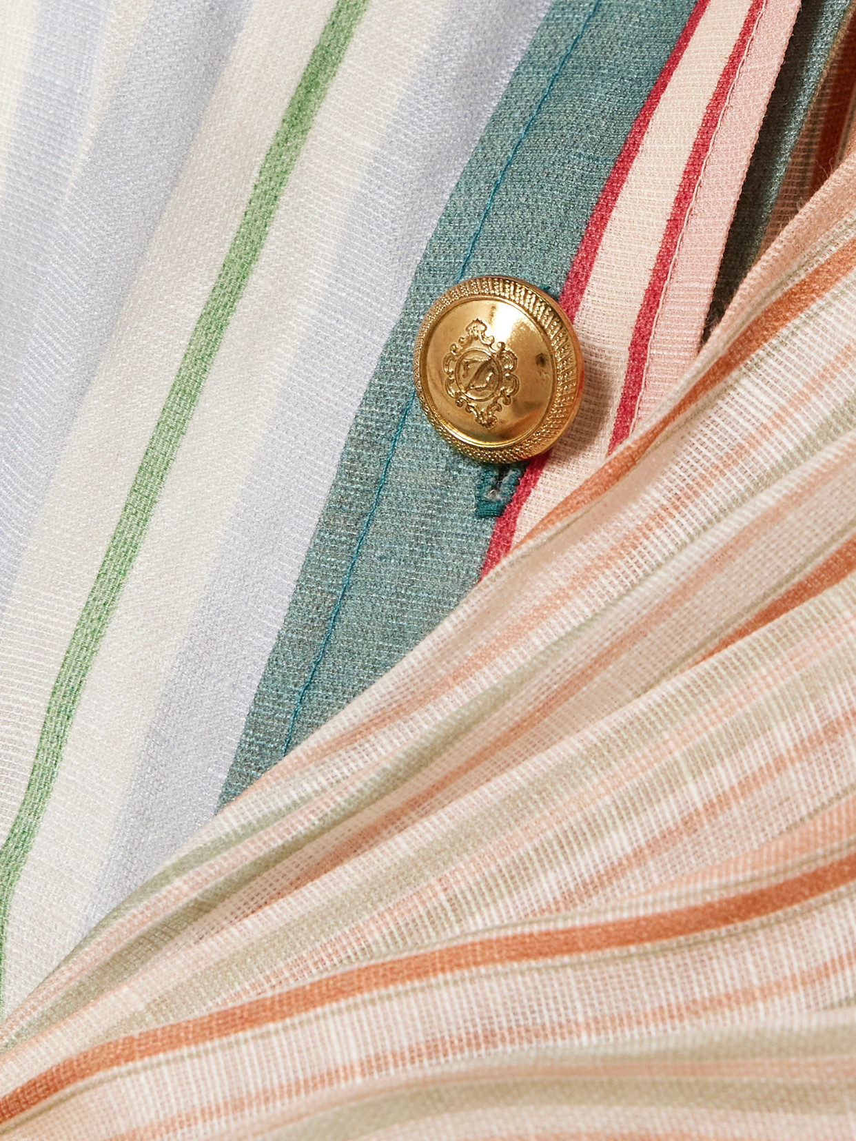 Rebellion Patchwork Striped Linen And Silk-blend Voile Mini Wrap Dress - Multi