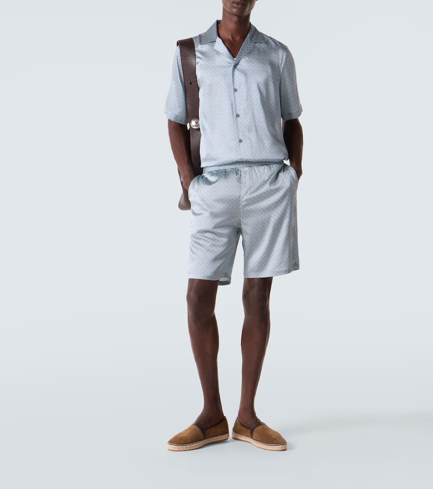 Roberto printed silk bowling shirt