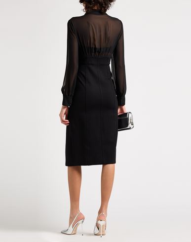 Woman Midi dress Black Size M Viscose, Nylon, Elastane, Polyester