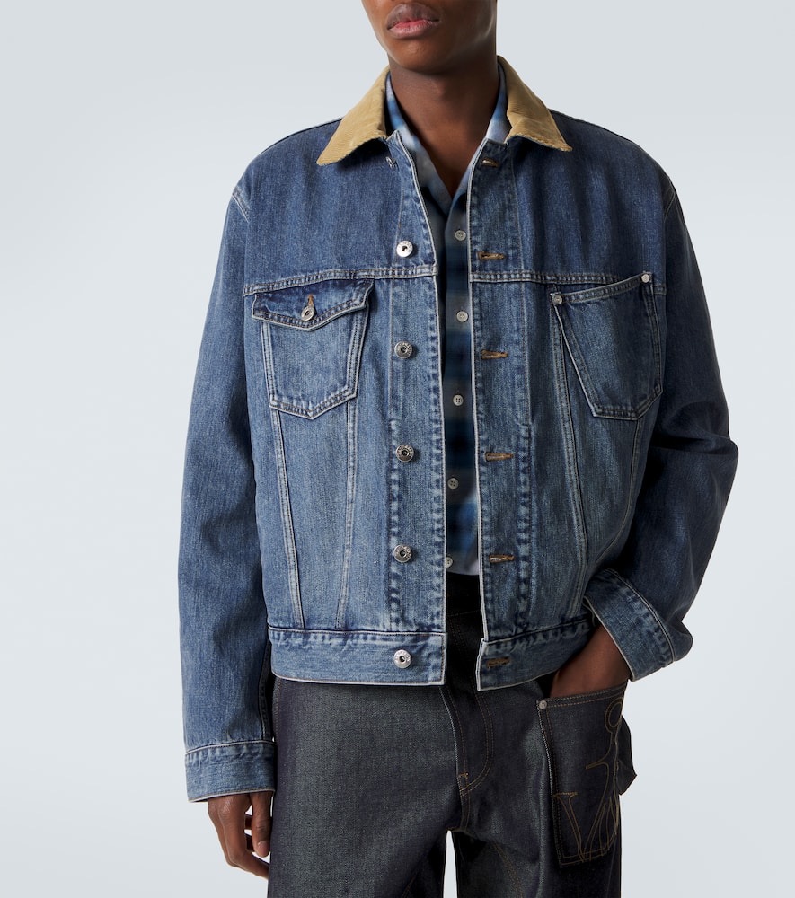 Corduroy-trimmed denim jacket