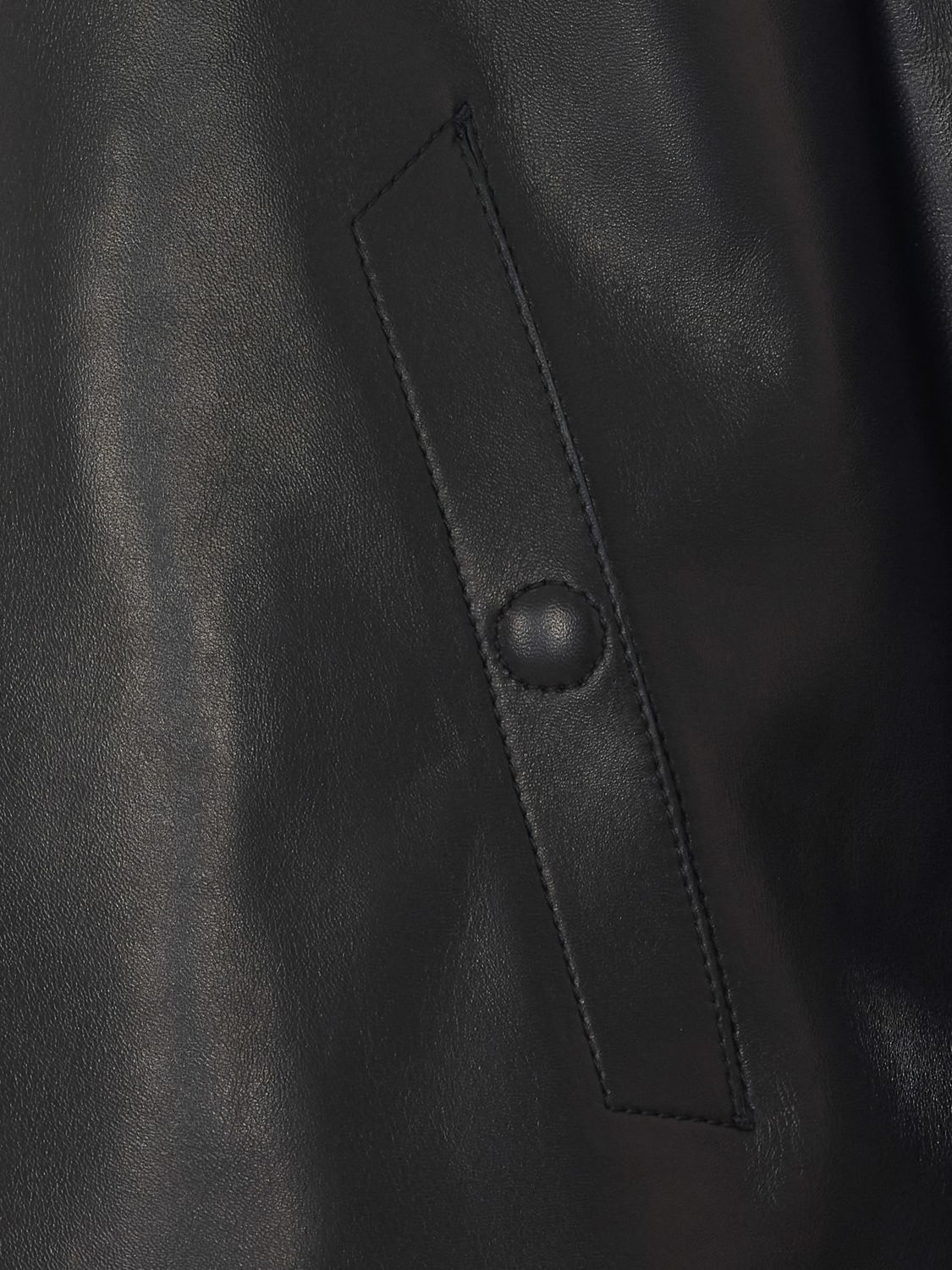 Smooth Lambskin Leather Shirt Jacket with Zip Closure