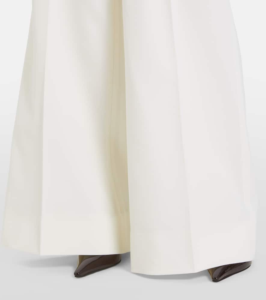 High-rise pleated wool wide-leg pants