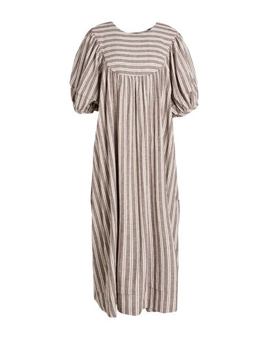 Woman Midi dress Taupe Size M Cotton, Linen, Ramie