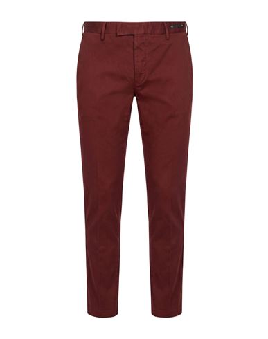 Man Pants Burgundy Size 28 Cotton, Elastane