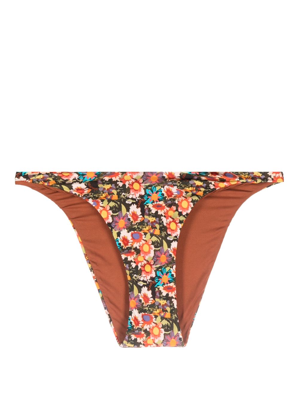 Liya floral-print bikini bottom - Green