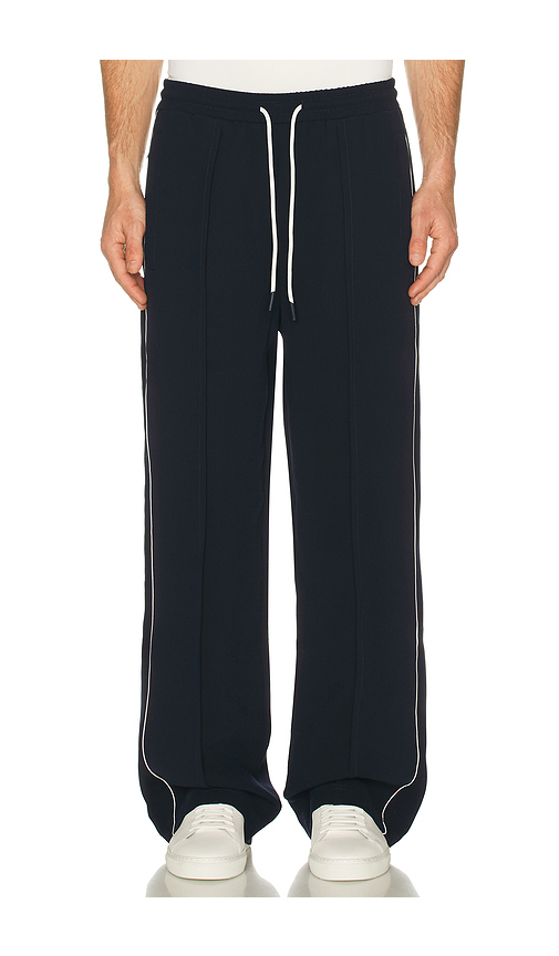 KROST Piping Track Pant in Navy. S. Also in M, L, XL/1X