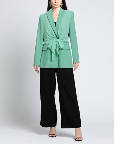 Woman Blazer Light green Size 16 Polyester, Elastane