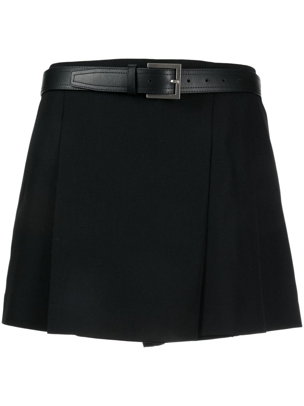 Belted skirt shorts - Black